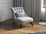 Fabric Single Sofa Dining Chair Tub Chair Upholstered W/ Pillow Solid Wood Leg Home Living Room T3398P328130