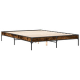 Bed Frame without Mattress Smoked Oak 140x200 cm 845018
