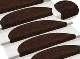 Stair Mats Self-adhesive 30 pcs 56x17x3 cm Brown Half Round 3365686