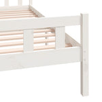 Bed Frame without Mattress White Solid Wood King Size 810685