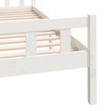 Bed Frame without Mattress White Solid Wood King Size 810685