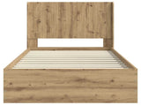 Bed Frame with Storage and Headboard Artisan Oak 100 x 200 cm 3414148