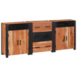 Sideboard 3 pcs Brown 165 x 30 x 75 cm Solid Acacia Wood 3321527