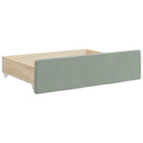 Daybed with Trundle and Drawers Light Grey 90x190 cm Velvet 3197397