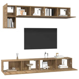 TV Cabinet Set Wall-mounted 5 pcs Artisan Oak Engineered Wood 3393197