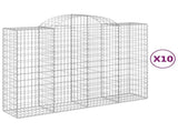 Arched Gabion Baskets 10 pcs 200x50x140/160 cm Galvanised Iron 3146370