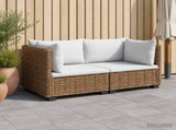 2 pcs Rattan Lounge Set with Cushions GENDT Natural Rattan 3429856