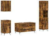 4 Piece Bathroom Cabinet Set BREDA Smoked Oak Engineered Wood 3417968