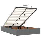 Ottoman Bed Frame without Mattress Dark Grey Double Fabric 3310920