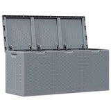 Garden Storage Box Grey PP Rattan 270 L 364061