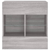 TV Wall Cabinet with LED Lights Grey Sonoma 58.5x30x60.5 cm 837097