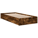 Bed Frame with Drawers without Mattress Smoked Oak 90x200 cm 3280682