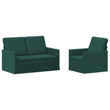 Sofa Set 2 pcs Dark Green Fabric 3433139