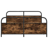 Metal Bed Frame without Mattress Smoked Oak 183x213 cm 3318640