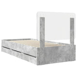Bed Frame with Drawer Concrete Grey 100 x 200 cm Engineer Wood 3412626