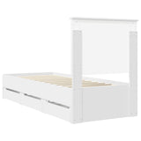 Bed Frame with Drawer White 75 x 190 cm Engineer Wood 3411166