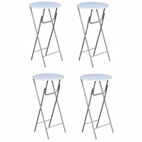 Bar Tables 4 pcs with MDF Tabletop White 60650