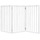 Dog Gate Foldable 3 Panels White 150 cm Poplar Wood 352182