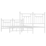 Metal Bed Frame without Mattress with Footboard White 150x200cm 353606