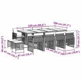 13 Piece Garden Dining Set with Cushions Beige Poly Rattan 3210804