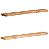 Wall Shelves 2 pcs 100x20x3.5 cm Solid Wood Acacia 373627