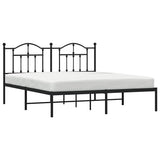 Metal Bed Frame without Mattress with Headboard Black 180x200cm 353443