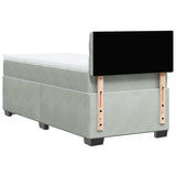 ZNTS Box Spring Bed with Mattress Light Grey 90x200 cm Velvet 3286216
