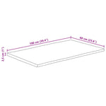 ZNTS Table Top 100x60x2.5 cm Rectangular Solid Wood Acacia Live Edge 370622