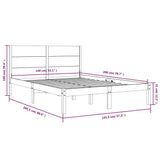 Bed Frame White Solid Pine Wood 140x200 cm Bed Frame 3104154
