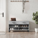 Shoe Bench Concrete Grey 102x35x55 cm Engineered Wood 829768