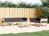 5 Piece Garden Sofa Set with Cushions Solid Wood Pine 3217000