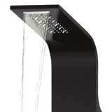 Shower Panel Unit Aluminium 20x44x130 cm Black 142996