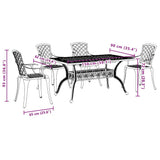 Garden Dining Set Black Cast Aluminium 5 Piece Set Rugged 3216317