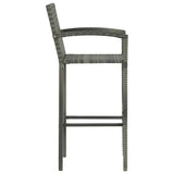 5 Piece Outdoor Bar Set with Armrest Poly Rattan Grey 3064809