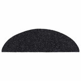 Stair Mats Self-adhesive 20 pcs 56x17x3 cm Black Half Round 3365669