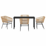 Garden Dining Set 5 pcs Brown Poly rattan 3380927