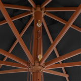 Garden Parasol with Wooden Pole 350 cm Anthracite 44529