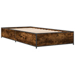 ZNTS Bed Frame Smoked Oak 75x190 cm Small Single Engineered Wood and Metal 845123