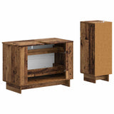 2 Piece Bathroom Cabinet Set EDE Old Wood Engineered Wood 3417664