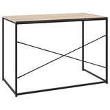 Computer Desk Black and Oak 110x60x70 cm Engineered Wood 30211