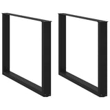 Dining Table Legs U-Shaped 2 pcs Black 100x cm Steel 4013196