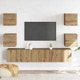 Wall Mounted TV cabinets 6 pcs Artisan Oak Engineered Wood 3328968