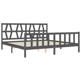 Bed Frame without Mattress Grey 200x200 cm Solid Wood Pine 3192513