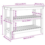 Work Bench Wax brown 110.5 x 50 x 80 cm Solid pine wood 865377