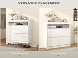 16 Shoe Pair Storage Cabinet, with Flip Doors - High Gloss White T3398P343523