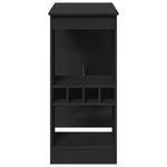 ZNTS Bar Table with Racks Black 90x47.5x103.5 cm Engineered Wood 854338