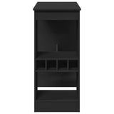 ZNTS Bar Table with Racks Black 90x47.5x103.5 cm Engineered Wood 854338