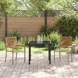 Garden Stacking Chairs 2 pcs Brown and Grey 42006823