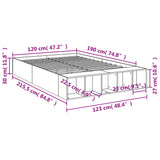 Bed Frame without Mattress Concrete Grey 120x190 cm Small Double 3280597