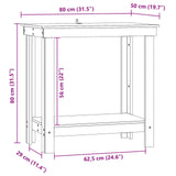Work Bench with Shelf Wax Brown 80 x 50 x 80 cm Solid Pine Wood 870298